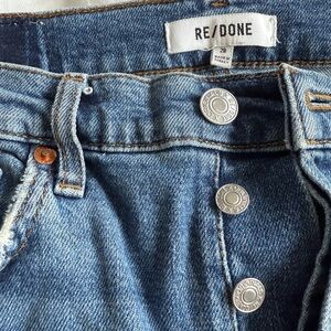 Re/done comfort stretch high rise Stove Pipe Jeans in Mid 70s